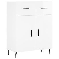 Senkki korkeakiilto valkoinen 69,5x34x90 cm tekninen puu (27998)