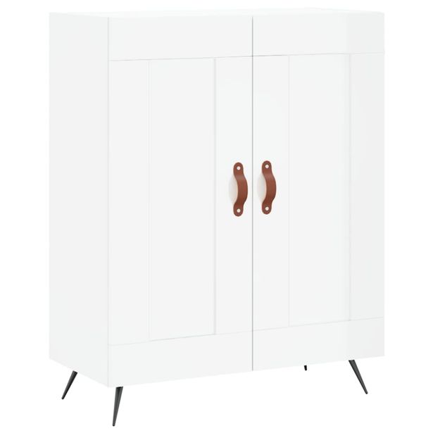 Senkki korkeakiilto valkoinen 69,5x34x90 cm tekninen puu (30166)