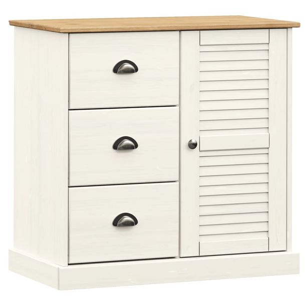 Senkki laatikoilla VIGO 78x40x75 cm valkoinen täysi mänty (53200)