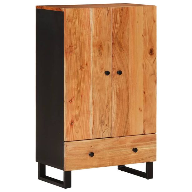 Senkki laatikolla 60x33x100 cm täysi akasiapuu ja rauta (52934)