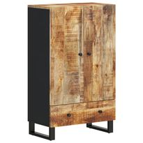Senkki laatikolla 60x33x100 cm täysi mangopuu ja rauta (52933)