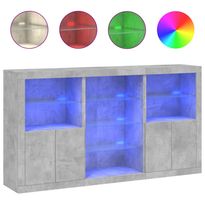 Senkki LED-valoilla betoninharmaa 181,5x37x100 cm (09180)