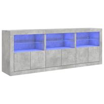 Senkki LED-valoilla, betoninharmaa/Sonoma-tammi, 181,5x37x67 cm (33123)
