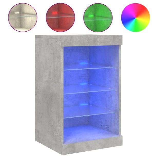 Senkki LED-valoilla betoninharmaa 41x37x67 cm (36724)