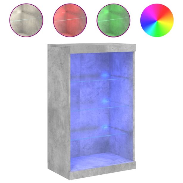 Senkki LED-valoilla betoninharmaa 60,5x37x100 cm (36710)