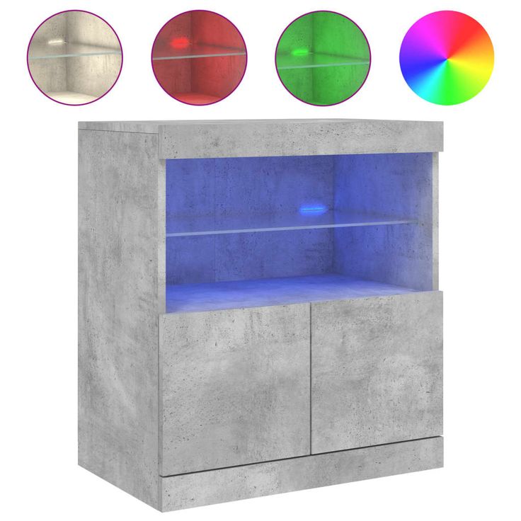Senkki LED-valoilla betoninharmaa 60x37x67 cm (36654)