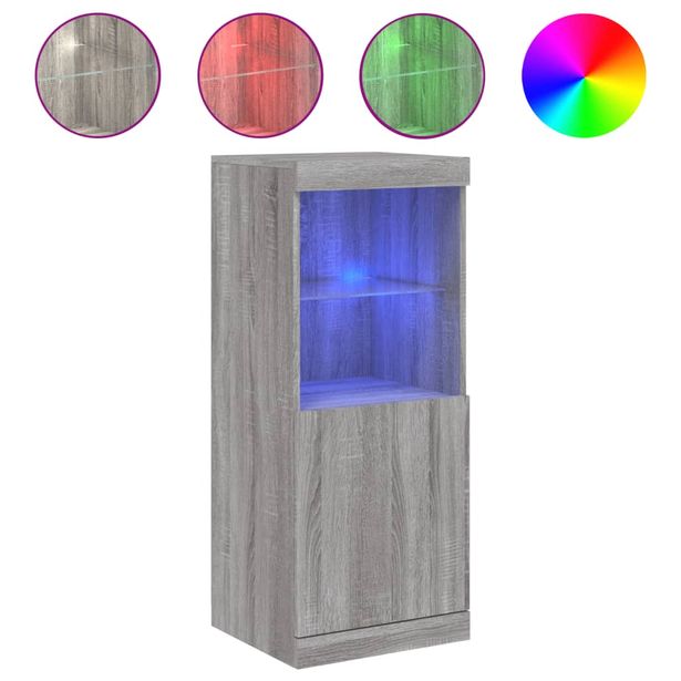 Senkki LED-valoilla harmaa Sonoma 41x37x100 cm (36691)