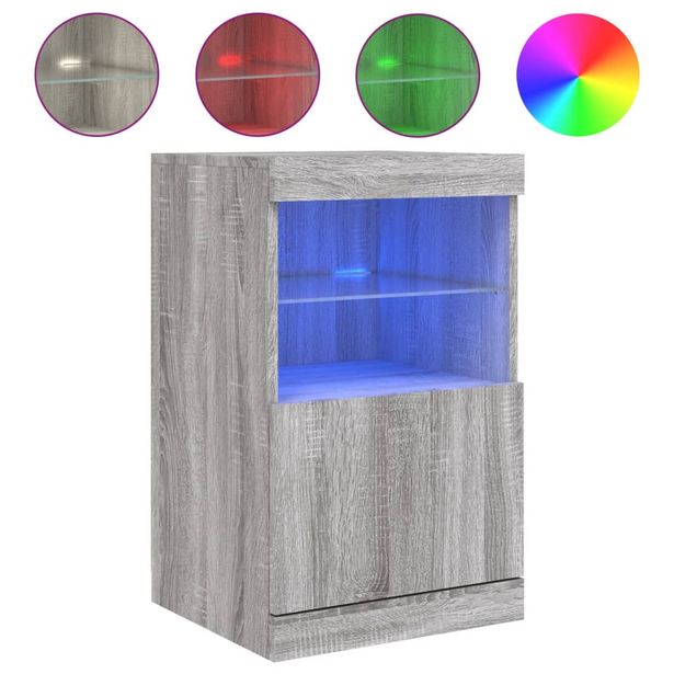 Senkki LED-valoilla harmaa Sonoma 41x37x67 cm (36684)