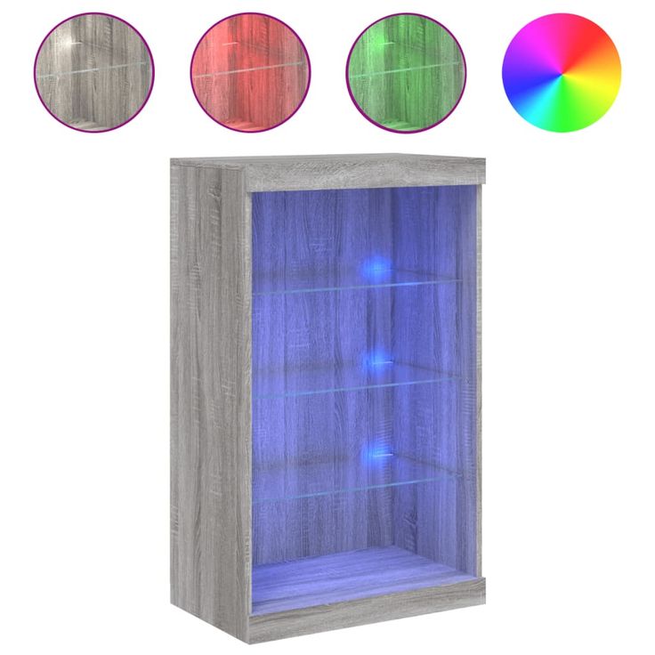 Senkki LED-valoilla harmaa Sonoma 60,5x37x100 cm (36712)