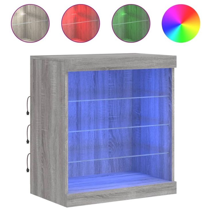 Senkki LED-valoilla harmaa Sonoma 60,5x37x67 cm (36698)