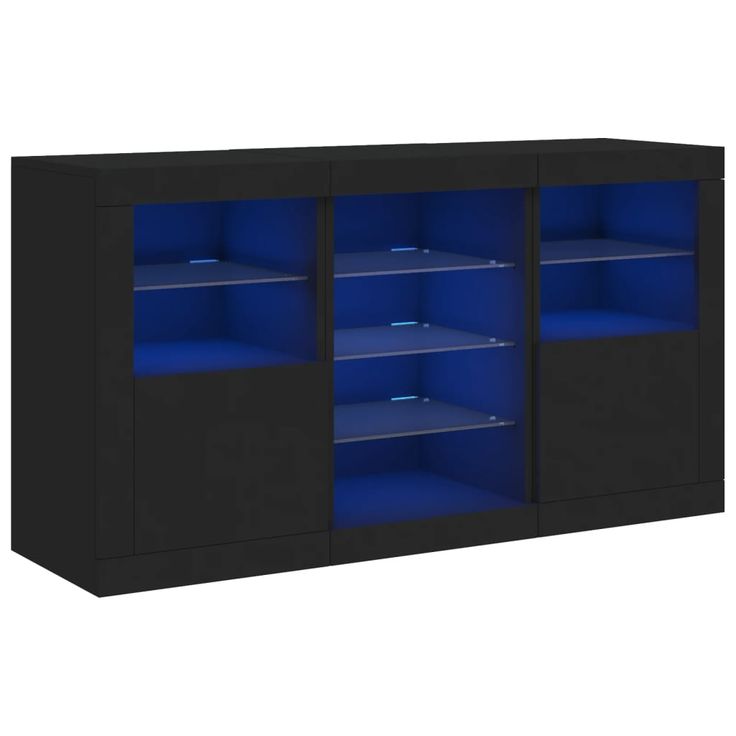 Senkki LED-valoilla musta 123x37x67 cm (09080)