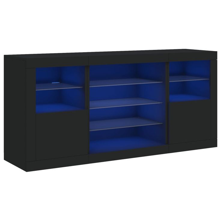 Senkki LED-valoilla musta 142,5x37x67 cm (09087)