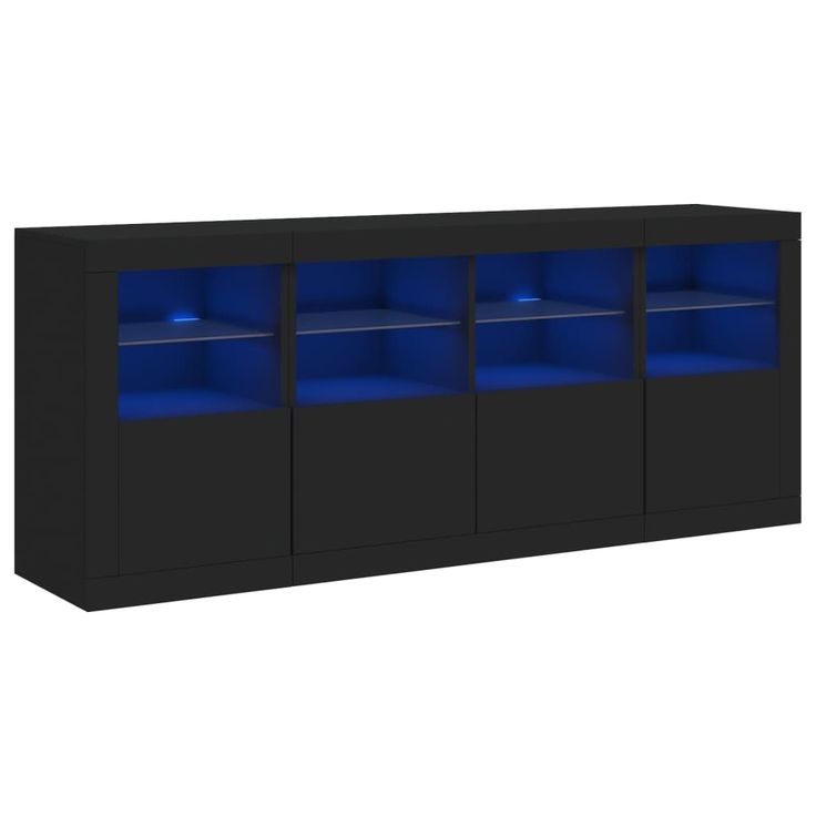 Senkki LED-valoilla musta 163x37x67 cm (09073)