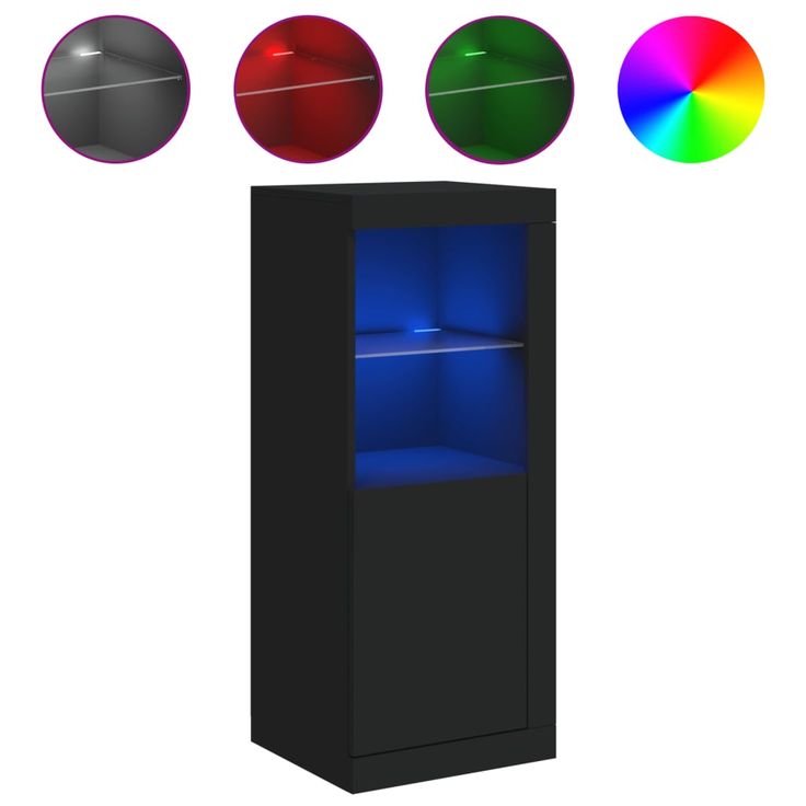 Senkki LED-valoilla musta 41x37x100 cm (36645)