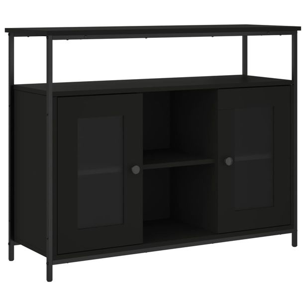 Senkki musta 100x35x80 cm tekninen puu (35504)