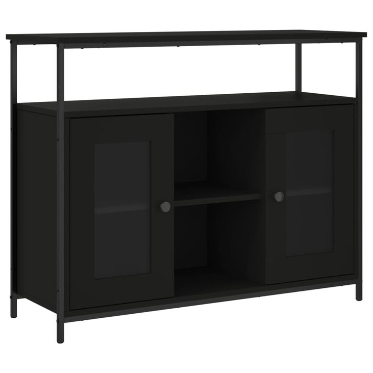 Senkki musta 100x35x80 cm tekninen puu (35504)