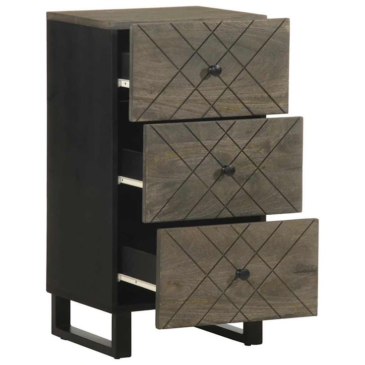 Senkki Musta 40x33x75 cm Massiivipuu Mango (17707)