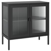 Senkki musta 70x35x70 cm lasi ja teräs (53001)