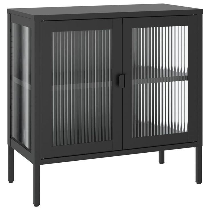 Senkki musta 70x35x70 cm lasi ja teräs (53001)