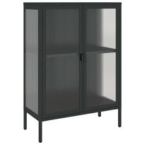 Senkki musta 75x35x105 cm lasi ja teräs (53003)