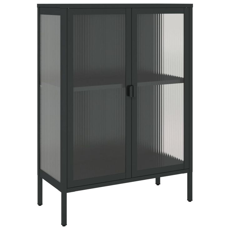 Senkki musta 75x35x105 cm lasi ja teräs (53003)