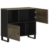 Senkki musta 80x33x75 cm täysi mangopuu (17711)