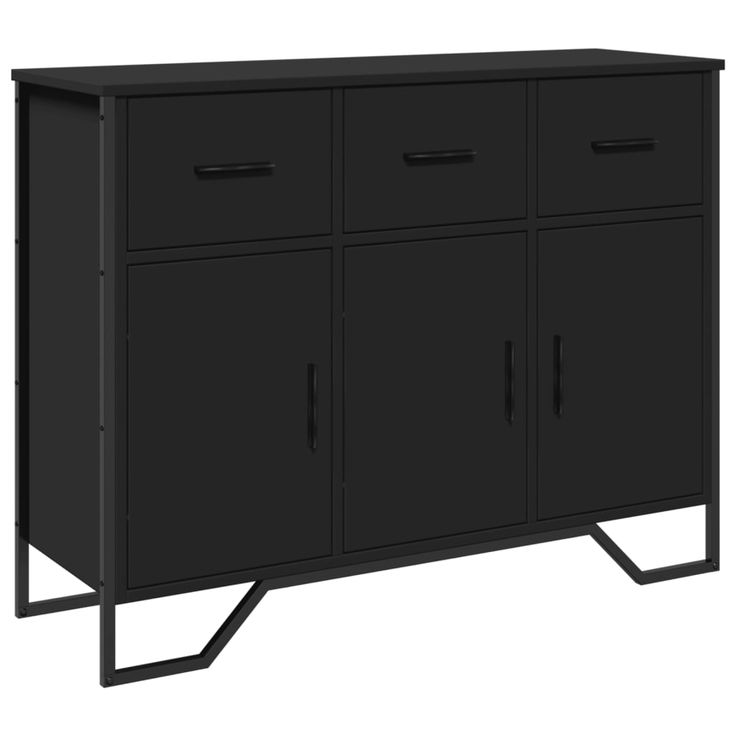 Senkki musta 97x32,5x74,5 cm tekninen puu (48559)