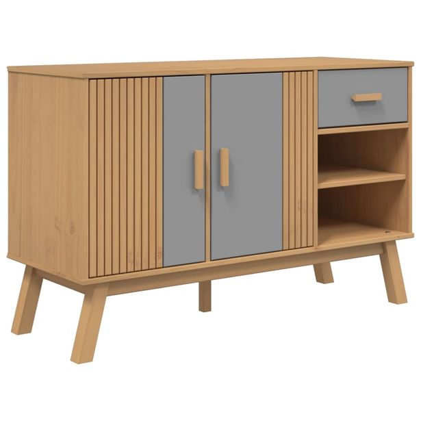 Senkki OLDEN harmaa ja ruskea 114x43x73,5 cm täysi mänty (58607)