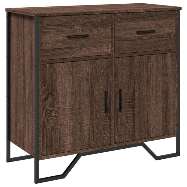 Senkki ruskea tammi 79,5x35,5x74,5 cm tekninen puu (48548)