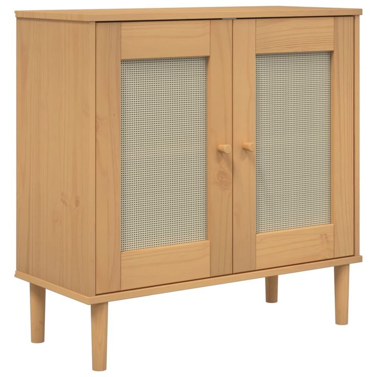 Senkki SENJA rottinkityyli ruskea 80x35x80 cm täysi mänty (58031)