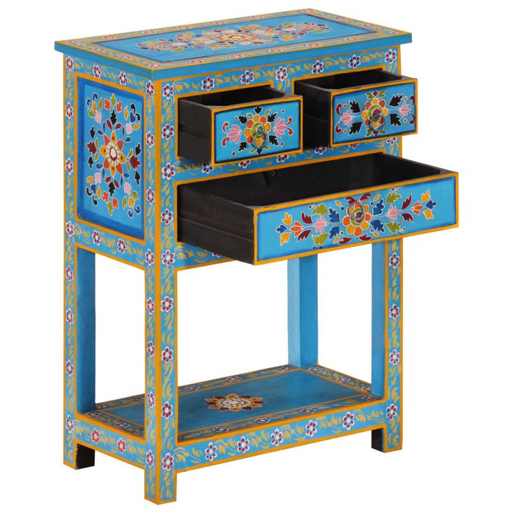 Senkki turkoosi 55x30x76 cm täysi mangopuu (55011)