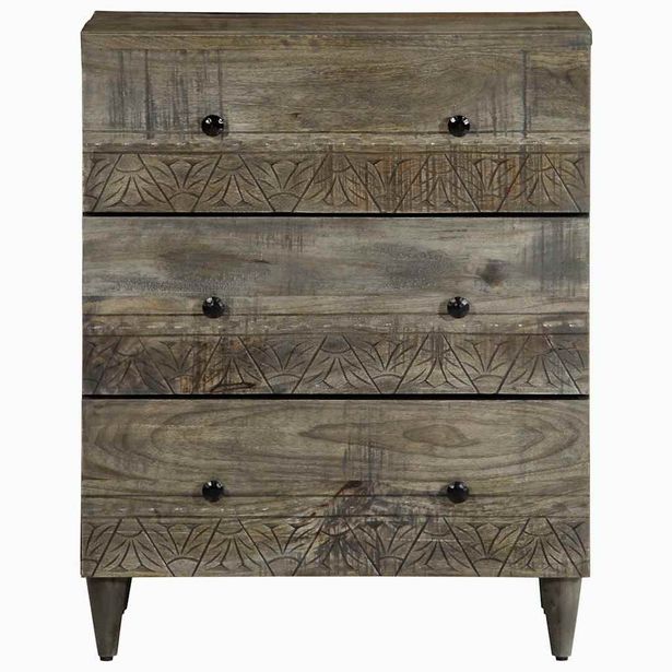Senkki Vaaleanharmaa 60x33,5x75 cm Massiivipuu Mango (17795)