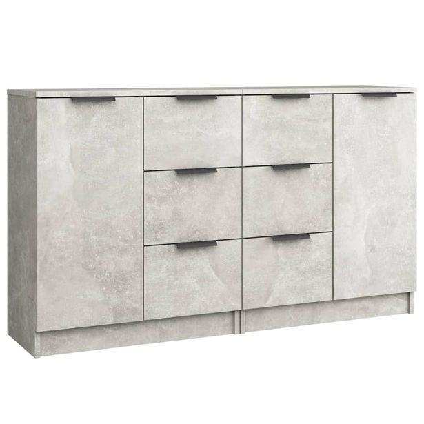 Senkkisarja 2-osainen betoninharmaa 60x30x70 cm tekninen puu (15791)
