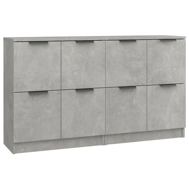 Senkkisarja 2-osainen betoninharmaa 60x30x70 cm tekninen puu (15807)