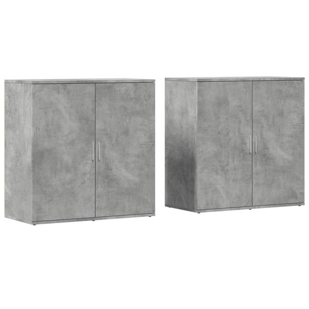 Senkkisarja 2-osainen betoninharmaa 79x38x80 cm tekninen puu (76605)