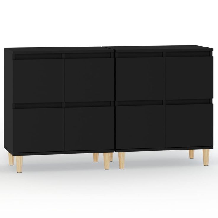 Senkkisarja 2-osainen musta 60x35x70 cm tekninen puu (85752)