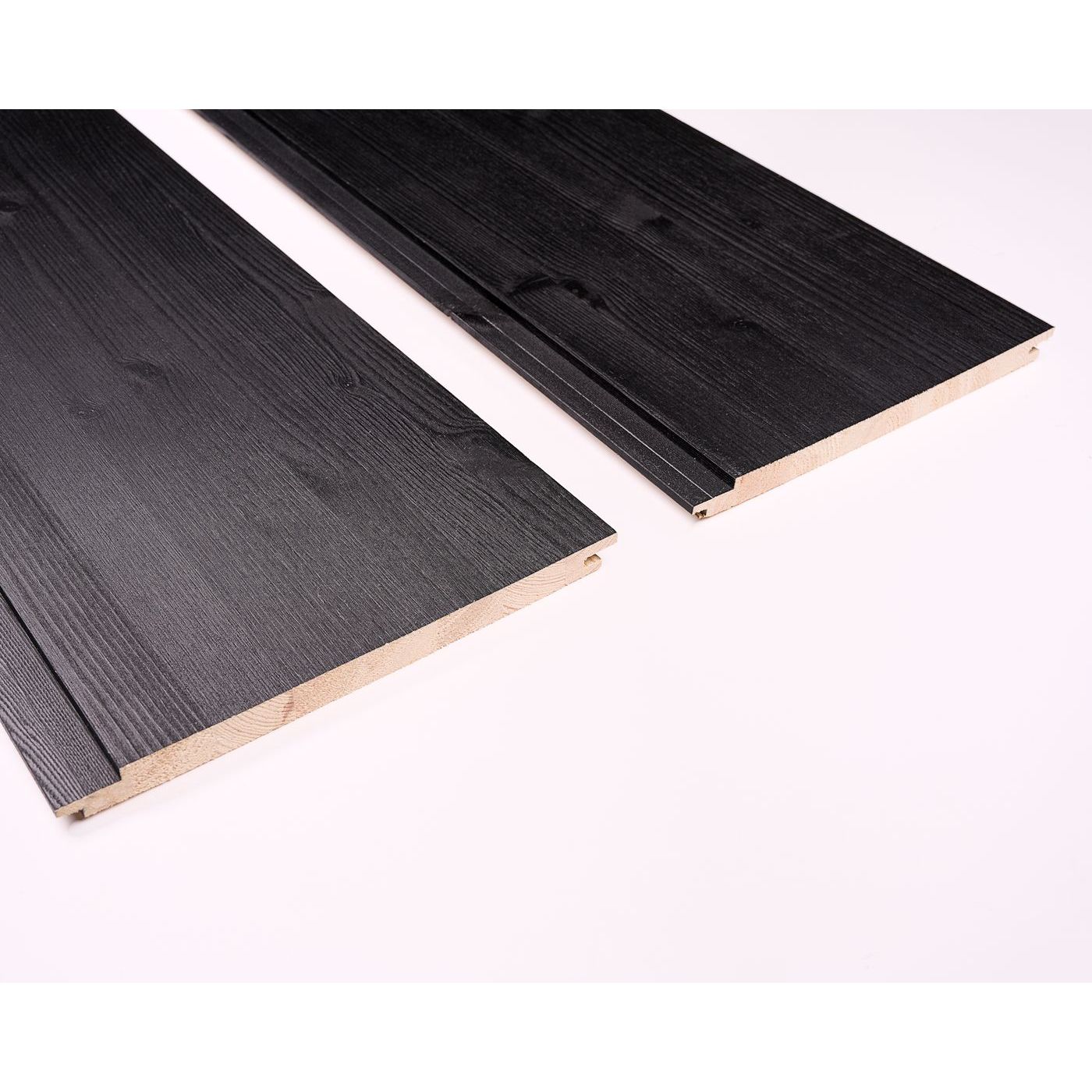 Sisustuspaneeli Siparila Aava, 15x220x2050mm, mänty, liimapuu, lakattu, kuultava musta, Kaamos