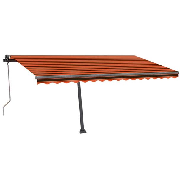 Sisäänkelattava markiisi LED/tuulisens. 400x300cm oranssiruskea (69755)