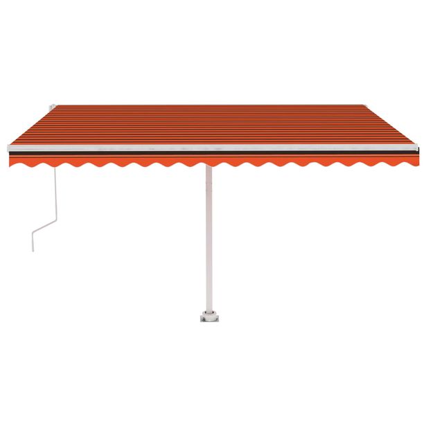 Sisäänkelattava markiisi LED/tuulisens. 450x350cm oranssi/rusk. (69655)