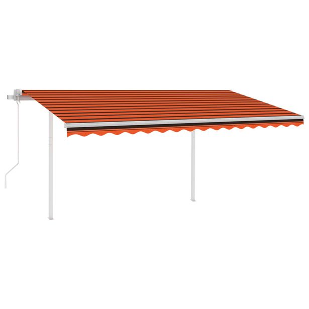 Sisäänkelattava markiisi LED/tuulisens. 4,5x3,5 m oranssiruskea (70055)