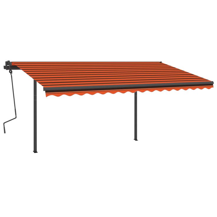 Sisäänkelattava markiisi LED/tuulisens. 4,5x3,5 m oranssiruskea (70255)