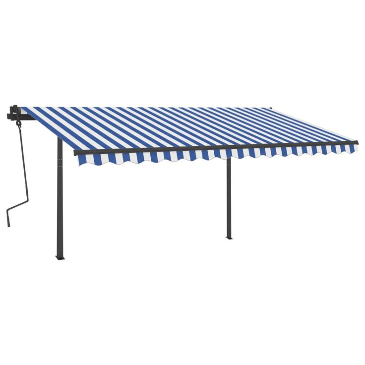 Sisäänkelattava markiisi LED/tuulisensori 4,5x3,5 m sinivalk. (70251)