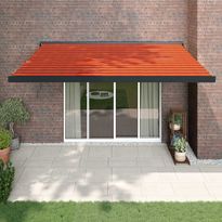 Sisäänkelattava markiisi oranssiruskea 4,5x3 m kangas/alumiini