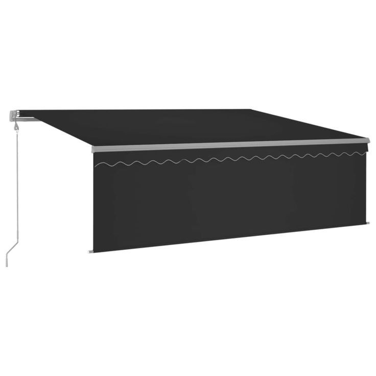 Sisäänkelattava markiisi verho/LED/tuulisens 4x3 m antrasiitti   (69434)