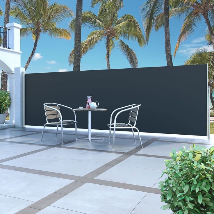 Sisäänvedettävä sivumarkiisi 160x500 cm musta