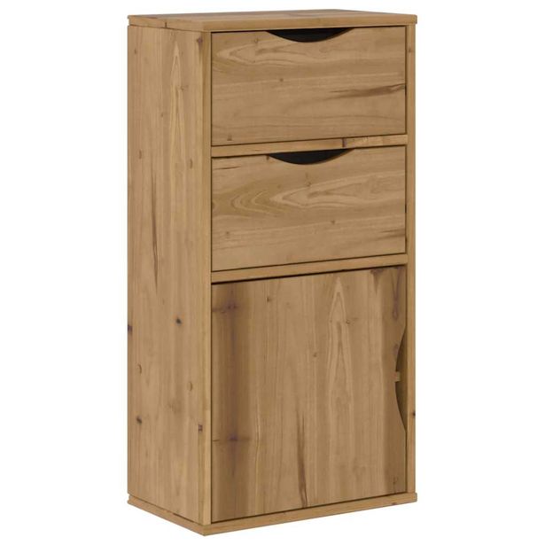 sivukaappi laatikoilla ODDA 40x24x79 cm massiivipuu mänty (03597)