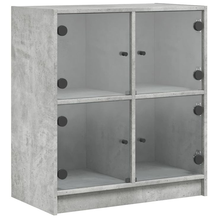 Sivukaappi lasiovilla betoninharmaa 68x37x75,5 cm (36381)