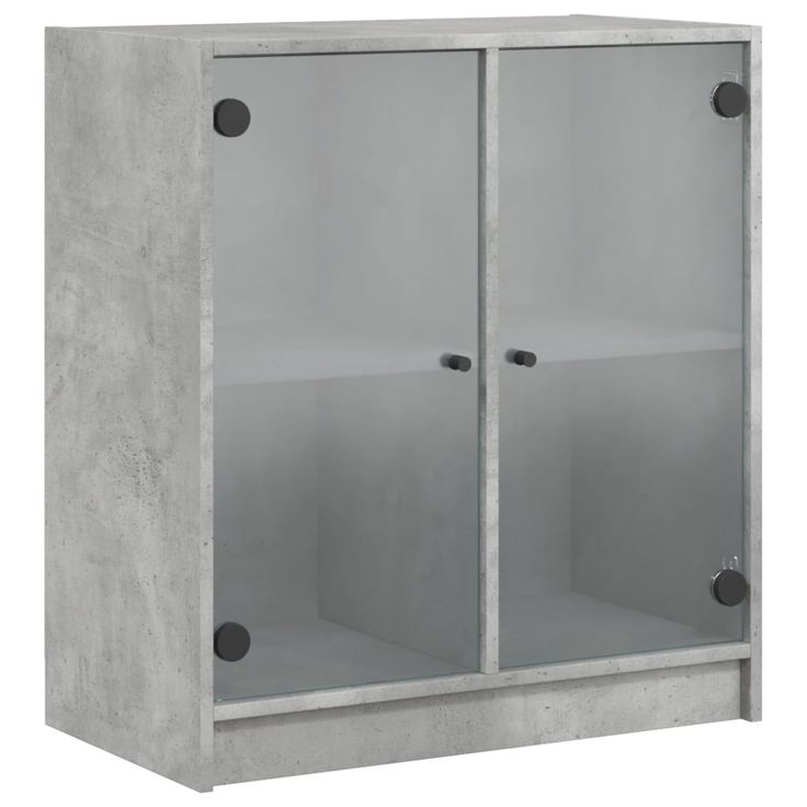 Sivukaappi lasiovilla betoninharmaa 68x37x75,5 cm (36423)