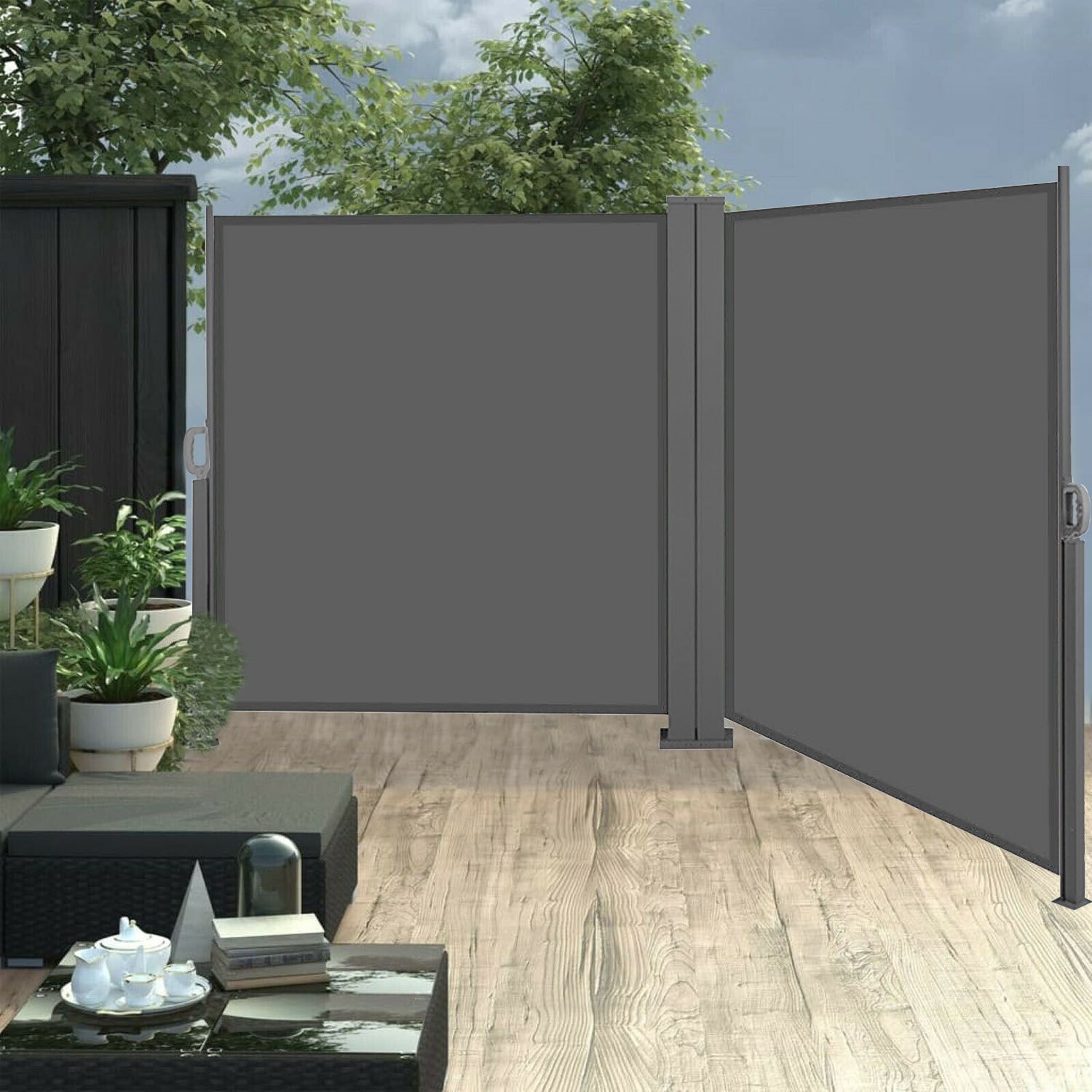Sivumarkiisi AB Polar 160x600cm, harmaa