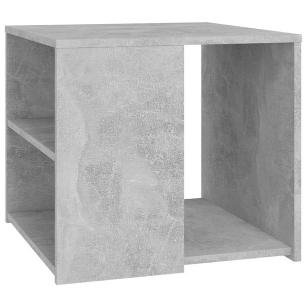 Sivupöytä betoninharmaa 50x50x45 cm tekninen puu (06386)